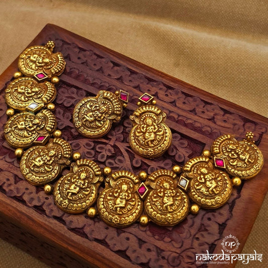 Divine Lakshmi Neckpiece With Earrings (Gn10665)