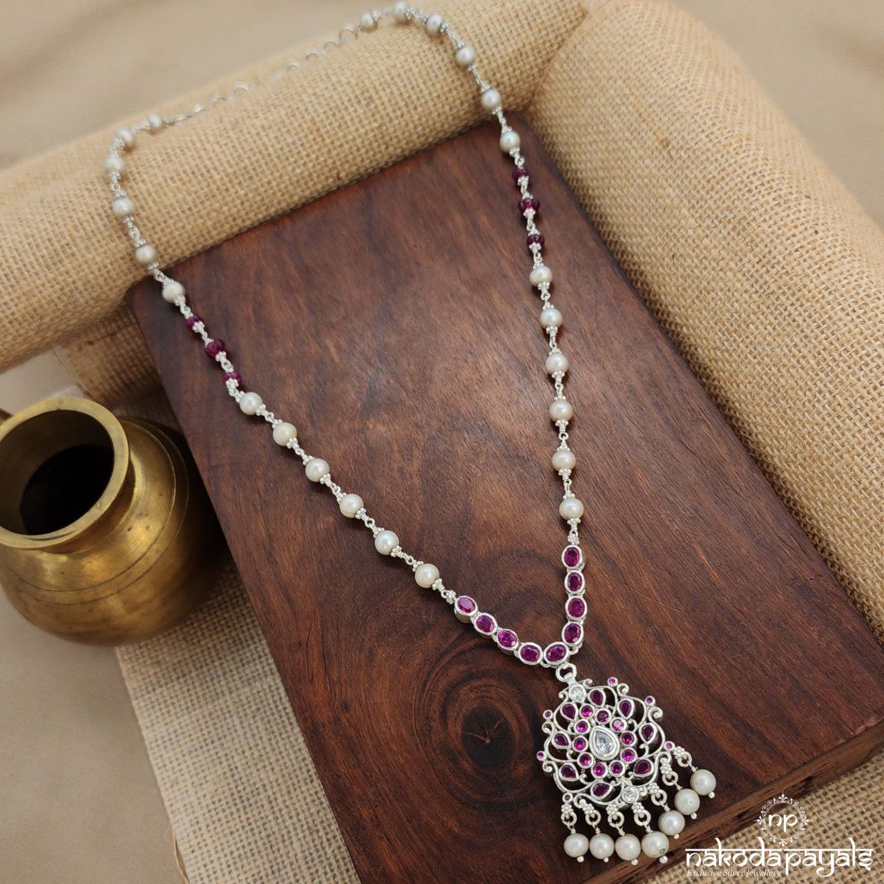 Reversible Pink & White Neckpiece (N10579)