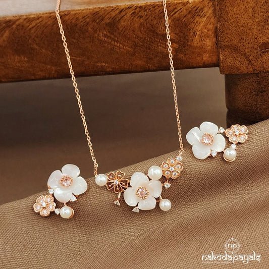 Floral MOP Pendant Set (St3895)