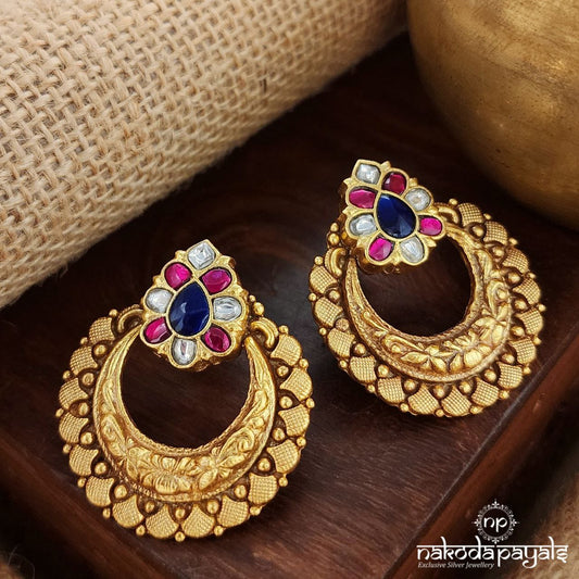Half Moon Kundan Chandbali (Ge8935)