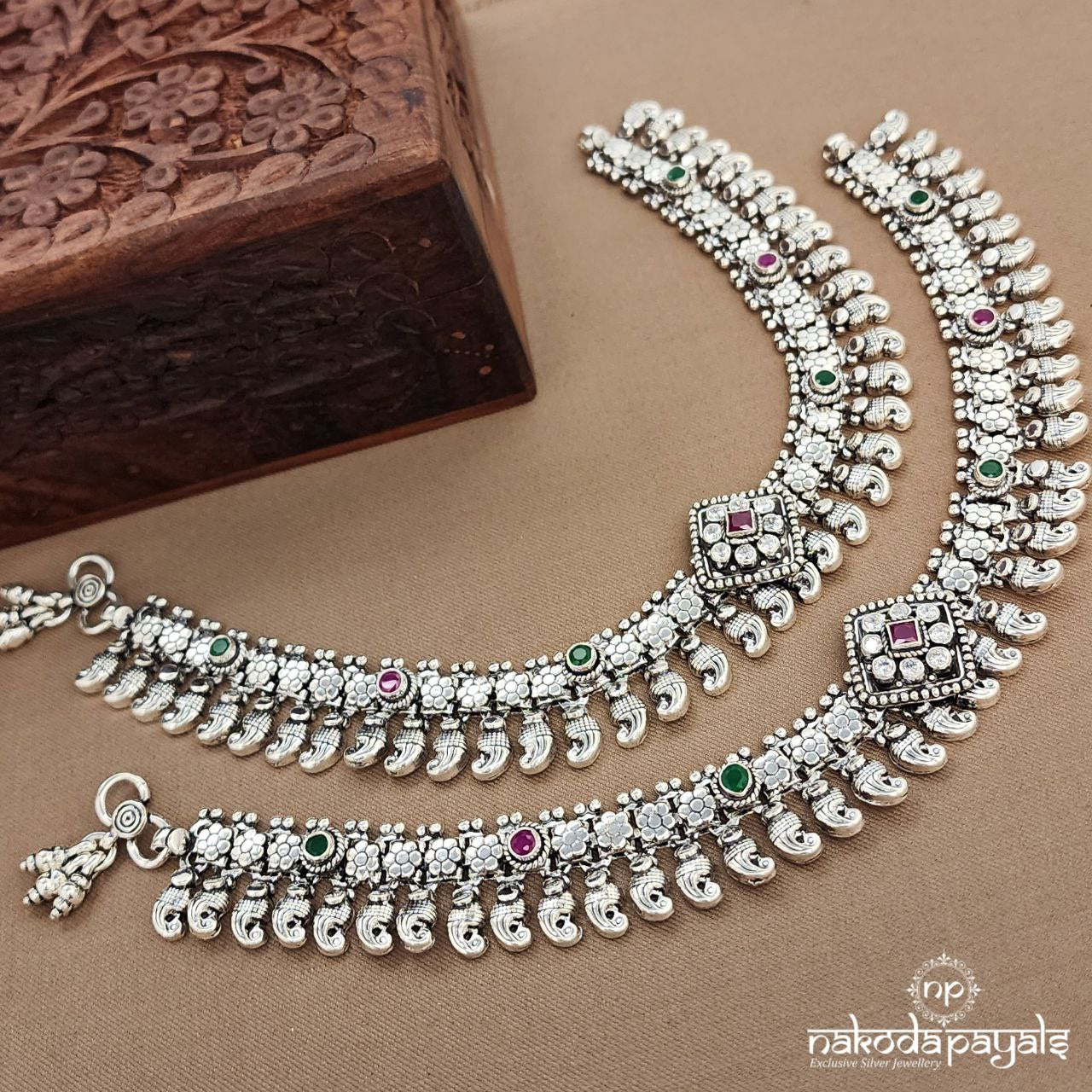 Mango Drop Squarish Anklets (A6488)