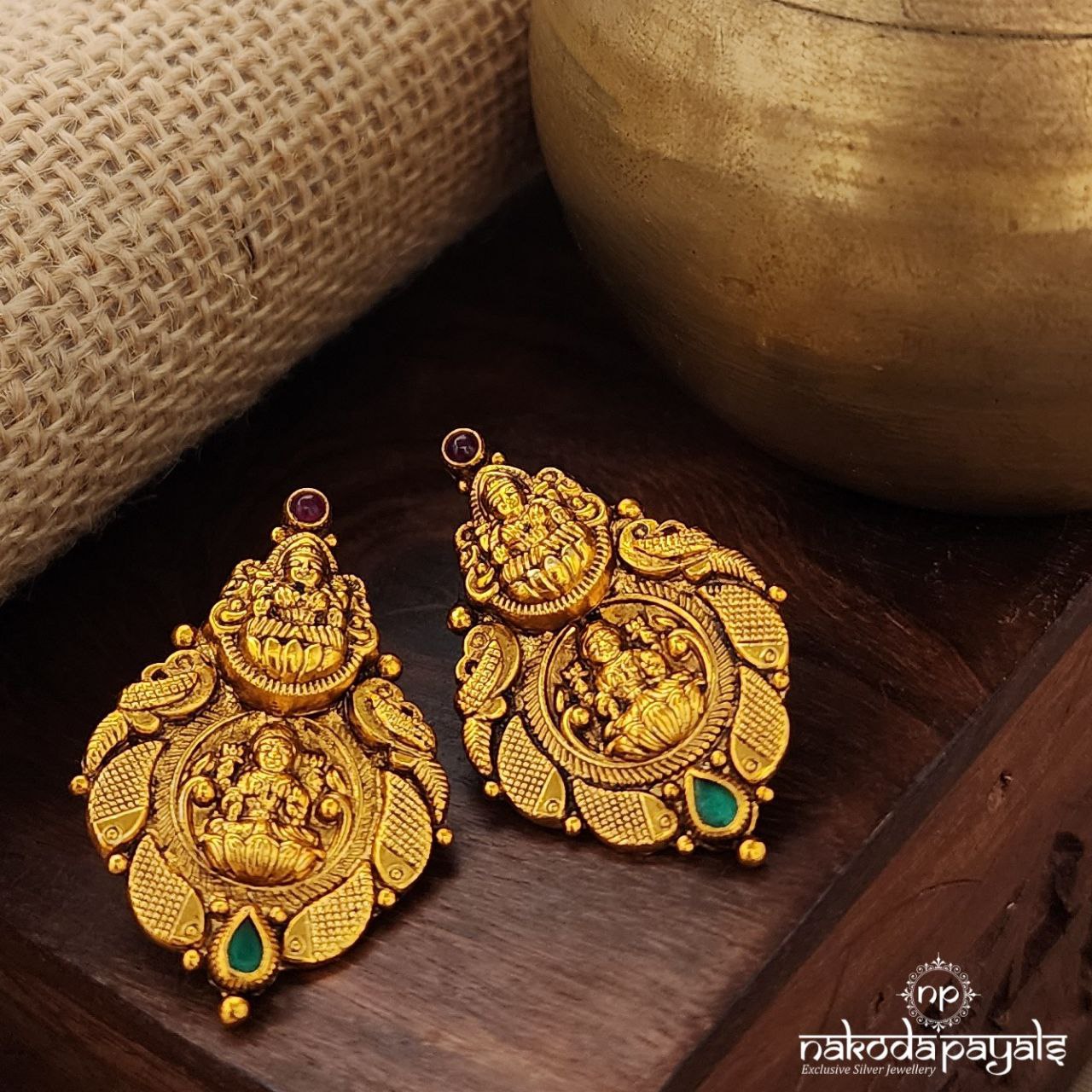 Blessing Lakshmi Green Earrings (Ge9999)