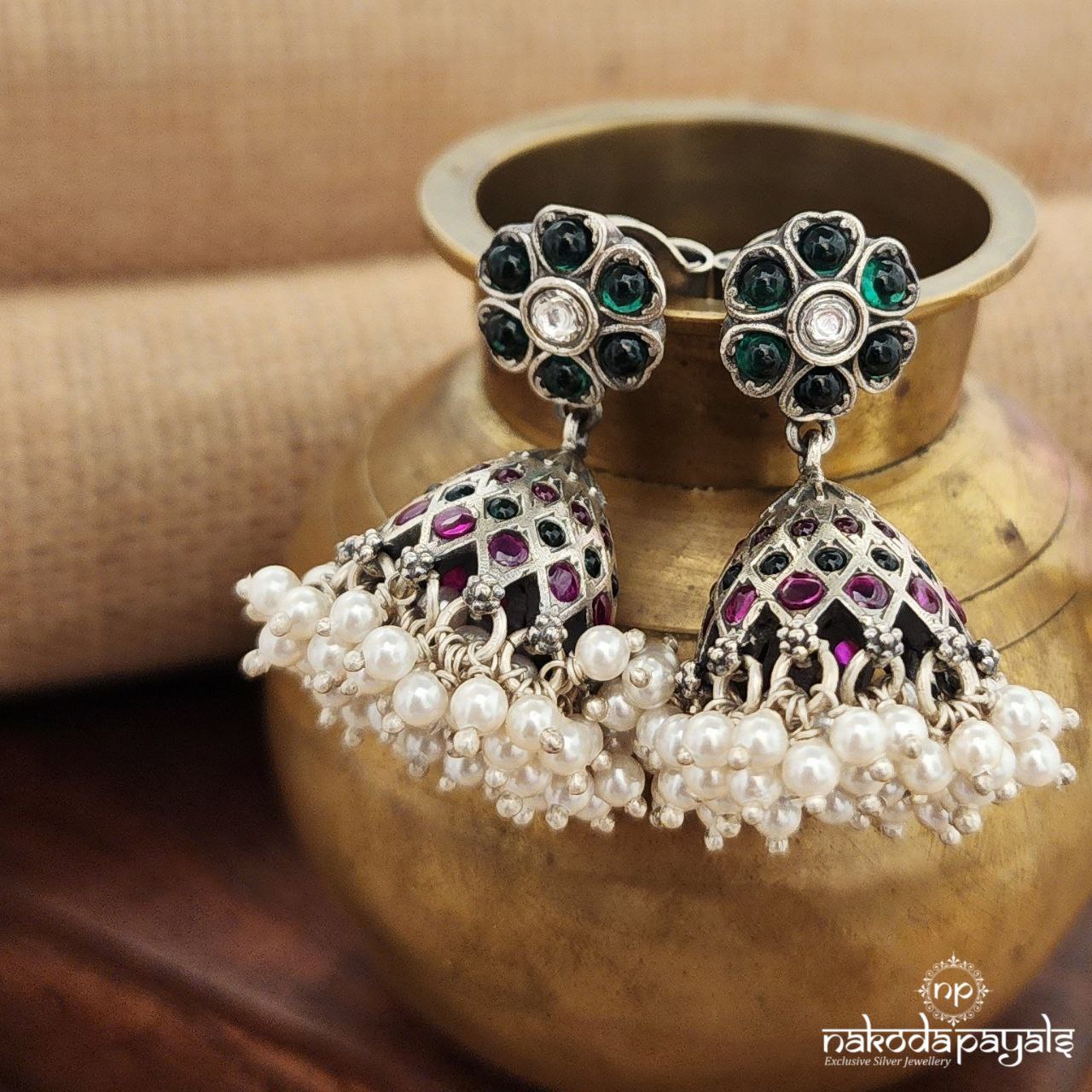 Emerald Green Guttupusalu Jhumka(J1272)