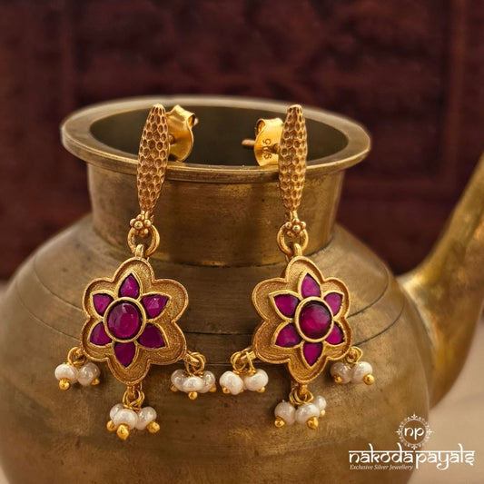 Elegant Pink Floral Chandbali (Ge11338)