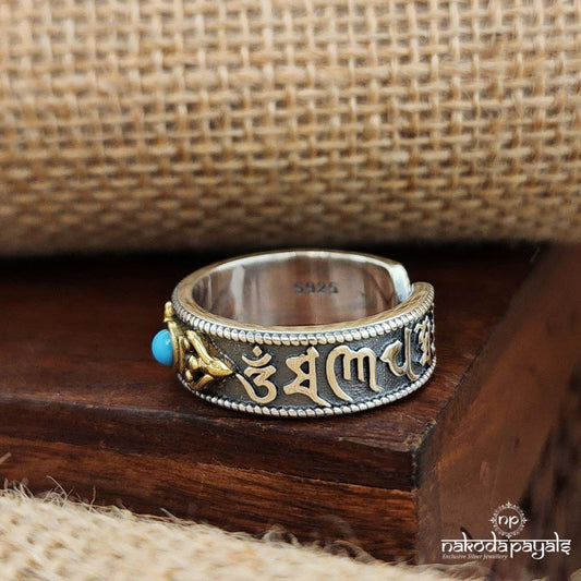 Dual Tone Blue Dot Finger ring (F2771)