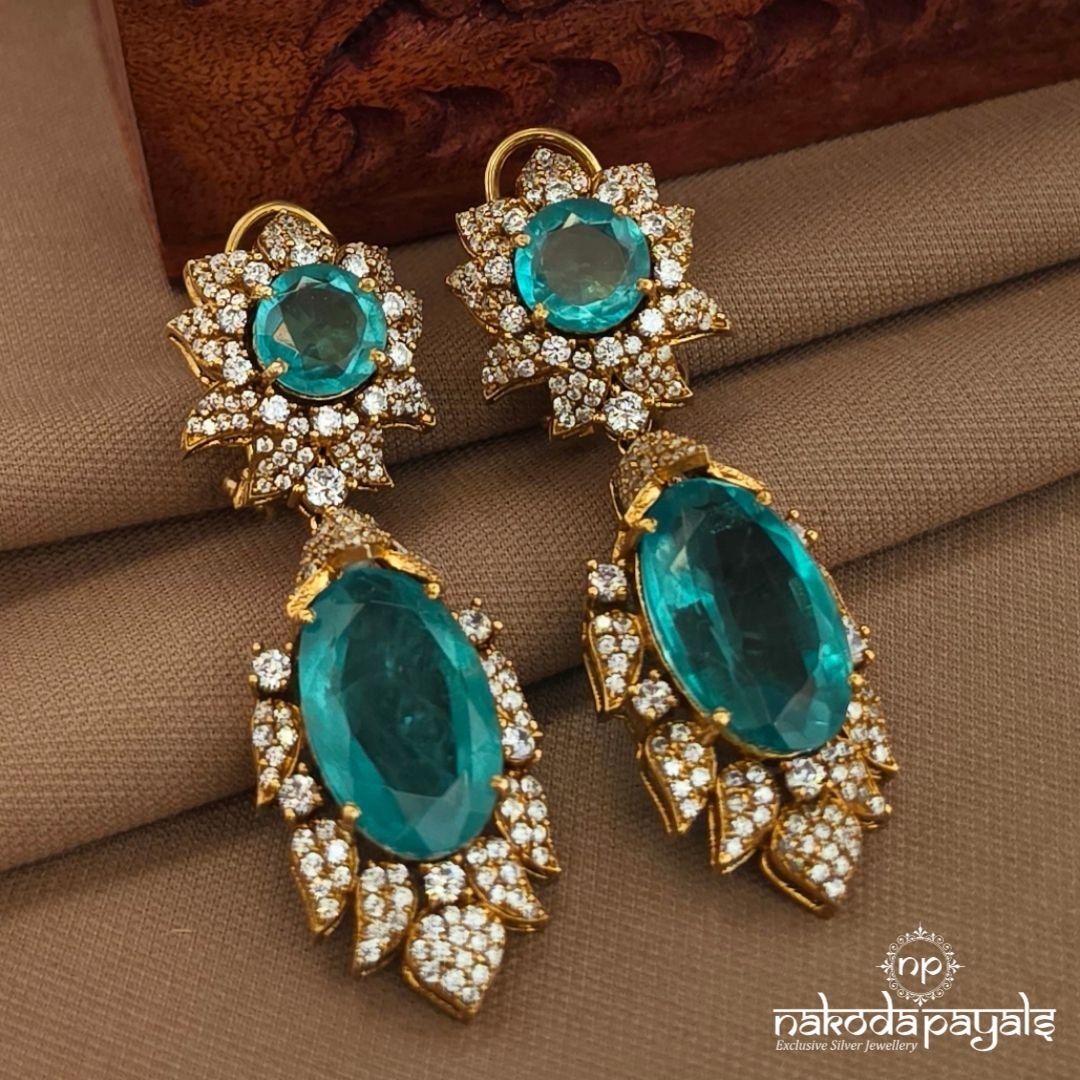 Green Oval Earrings (Ge10492)