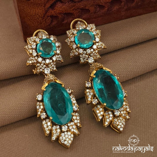 Green Oval Earrings (Ge10492)