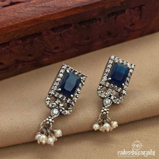 Rectangular Blue Studs (S9662)