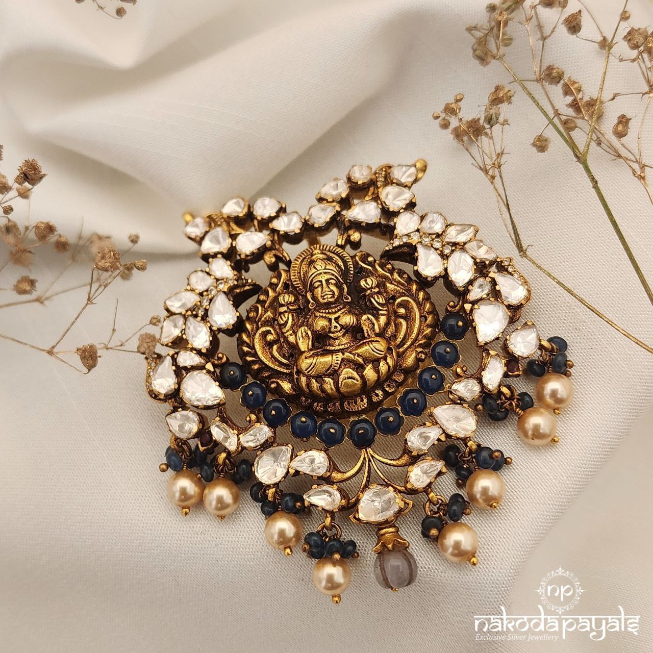 Lakshmi Blue Moissanite Pendant (Gp1947)