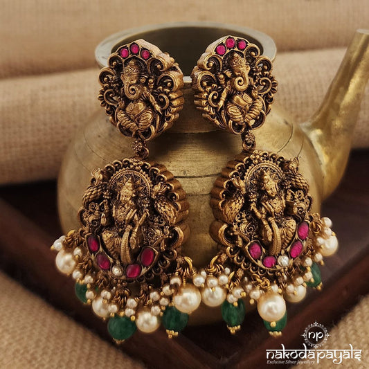 Glorious Ganesha Kundan Earrings (Ge9054)