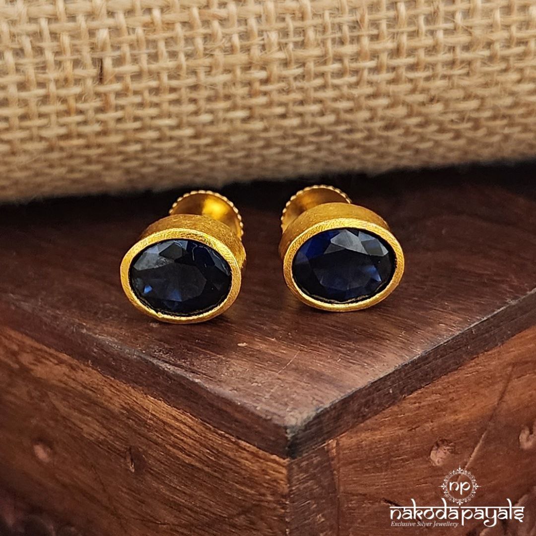 Blue Oval Studs (Ge9954)