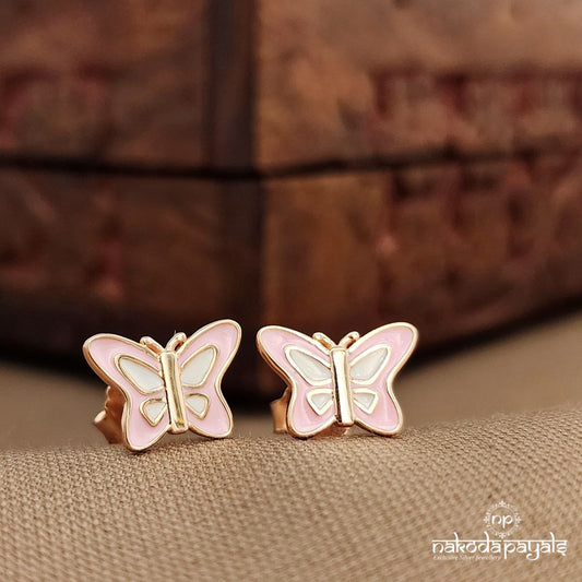 Rose Gold Butterfly Earrings (St3716)
