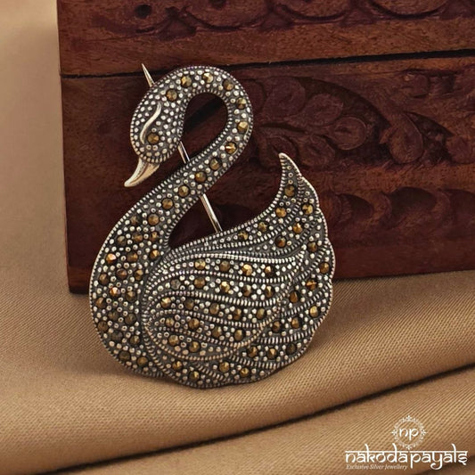 Swam  Marcasite Brooch (St4030)