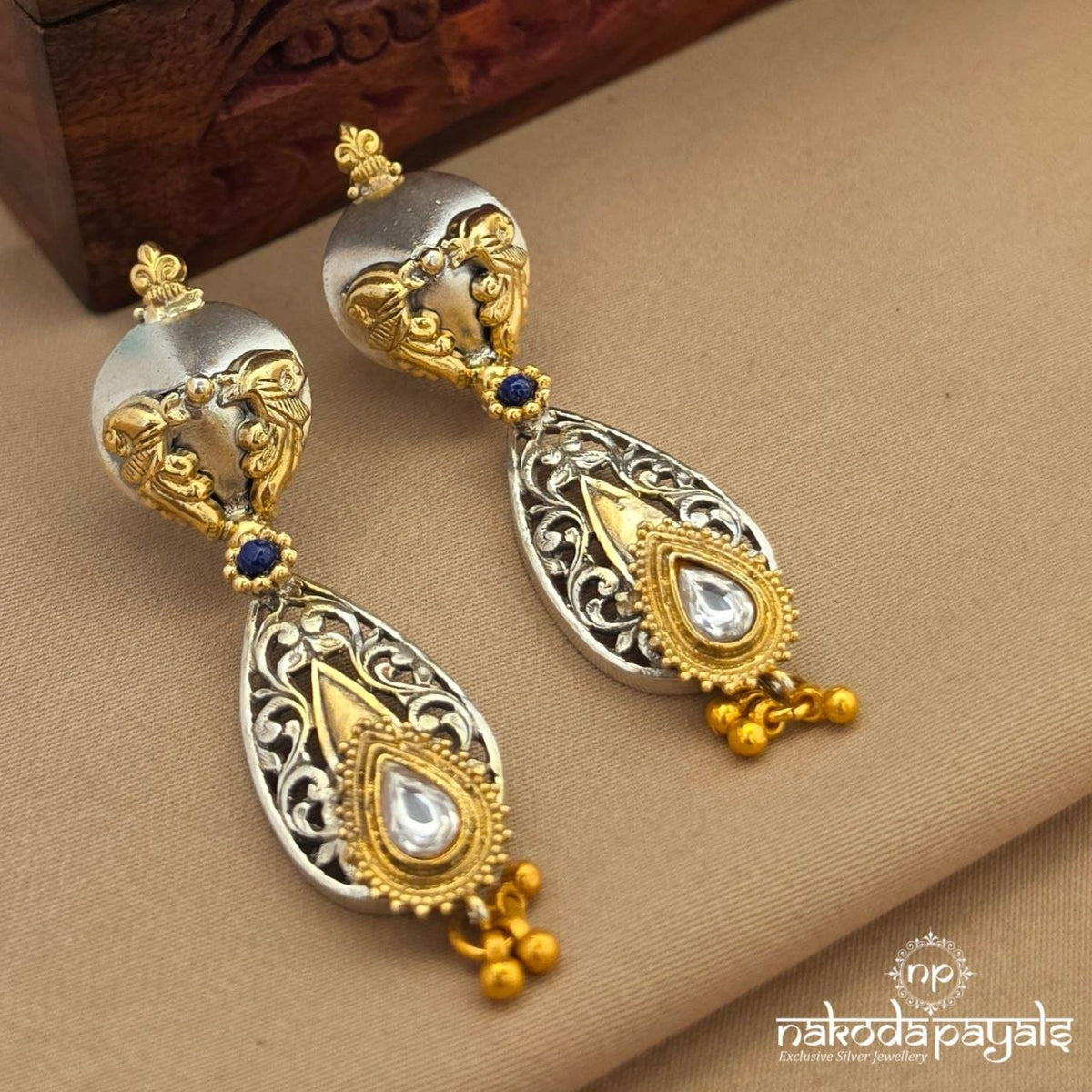 Peacock Dual Tone Chandbali (C4306)