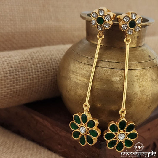 Flower Kundan Earrings (Ge9086)
