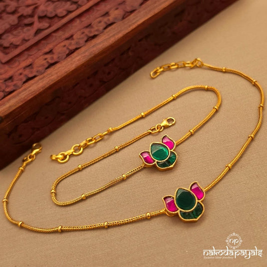 Kundan Lotus Anklets (A6882)