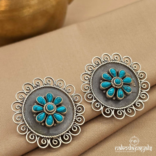 Circular Turquoise Studs (S4083)