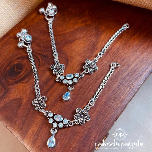 Elegant White Baby Anklets (Ka9287)