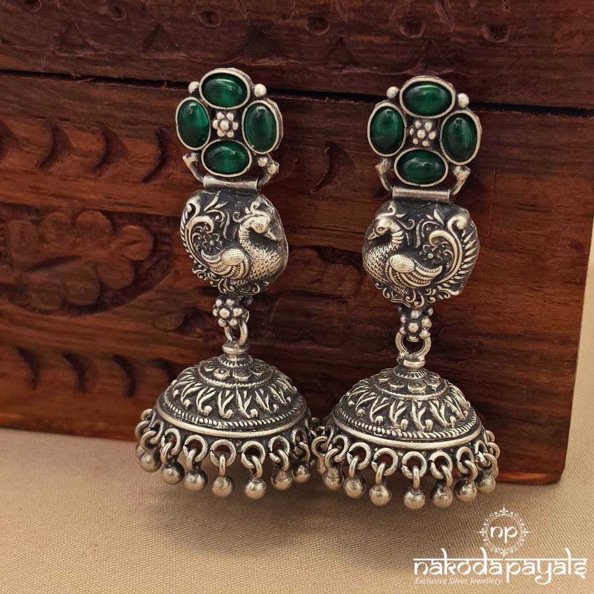 Greenish Peocock Jhumka (J1684)