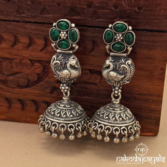 Greenish Peocock Jhumka (J1684)
