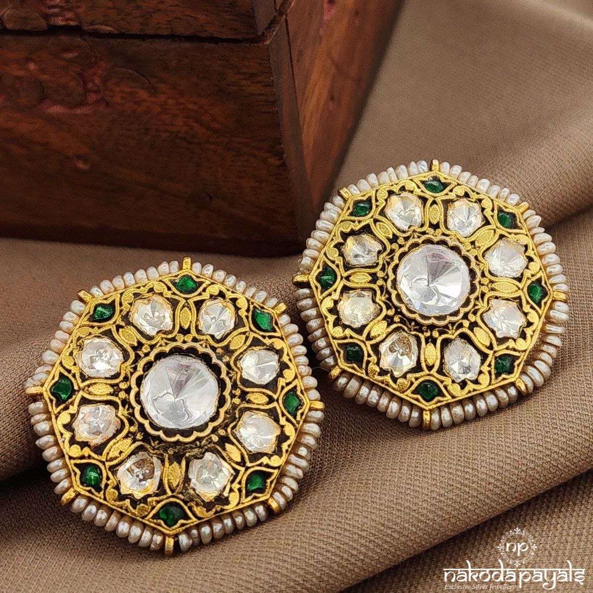 Moissanite Pearled Studs (Ge10352)
