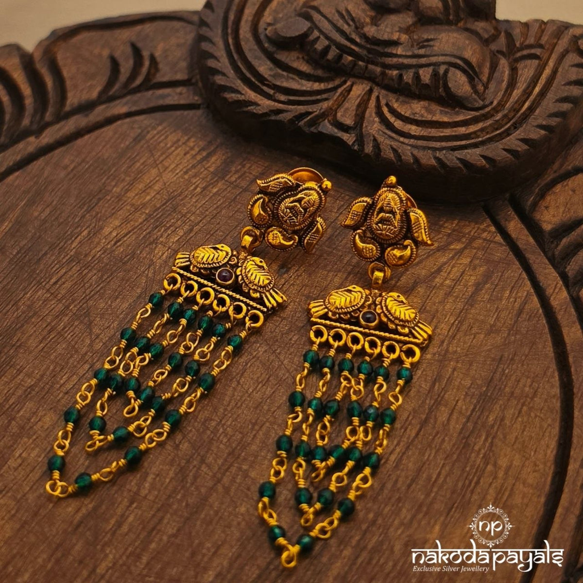 Lakshmi Green Chandbali (Ge11586)
