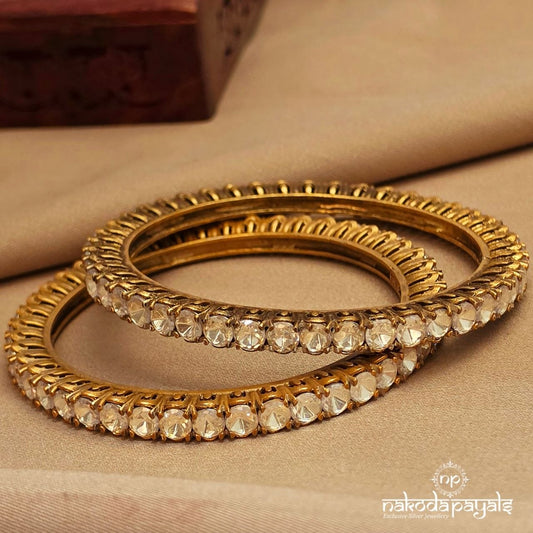 Sparkling White Bangle Pair (2.4) (Gk3271)
