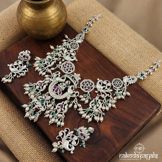 Lakshmi Temple Neckpiece With Earrings (N10485)