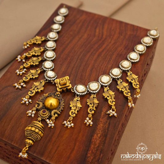 Moissanite Pearl Drop Neckpiece (Gn10499)