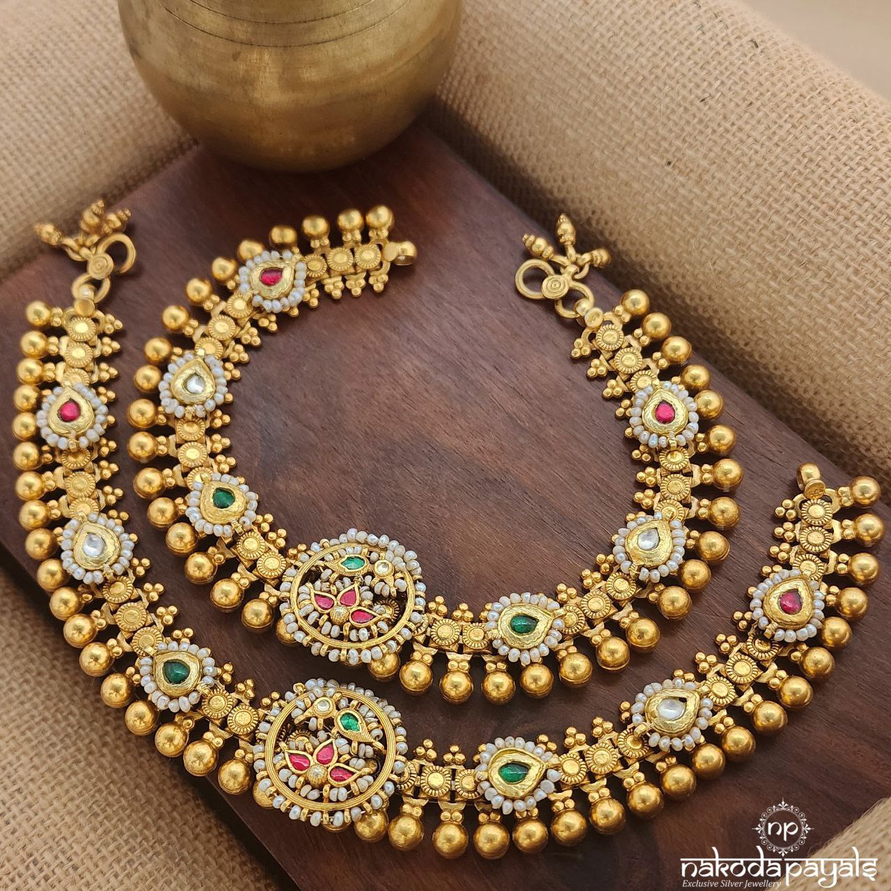 MultiColor Kundan Anklets (A6210)