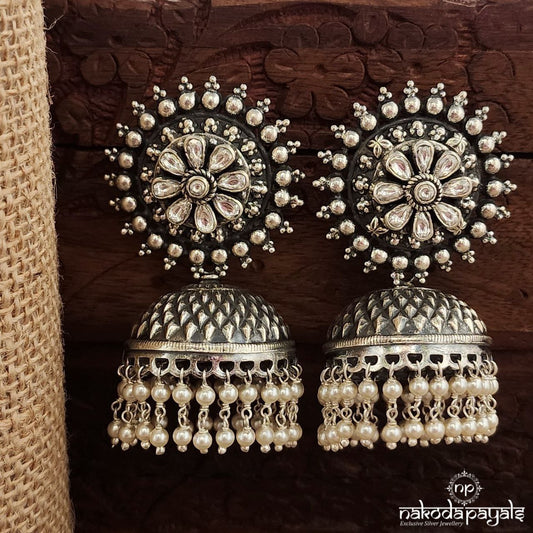Circular Oxidised Jhumka (J1425)