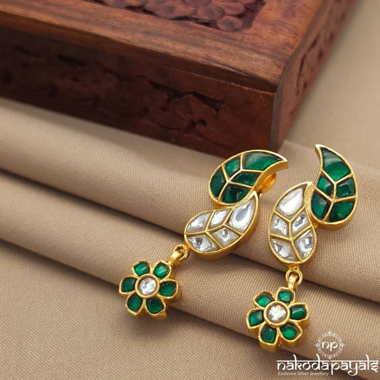 Kundan Leafy Earrings (Ge10872)