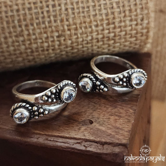 White Adjustable Toerings (T4320)