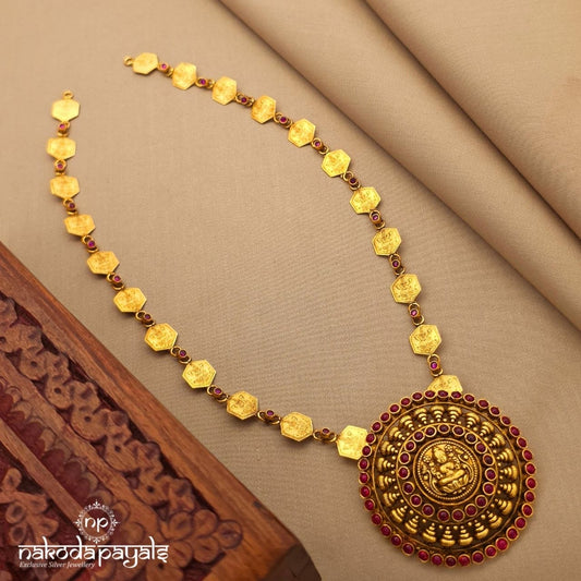 Circular Floral Lakshmi Kasu Neckpiece (Gn10782)
