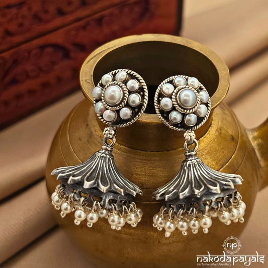 Pearly Oxidised Jhumka (J1735)