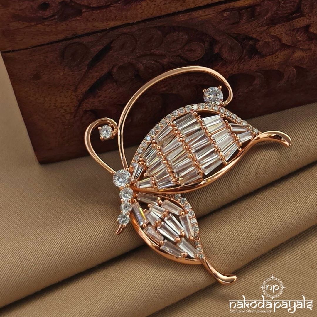 Rose Gold CZ Brooch (St4018)
