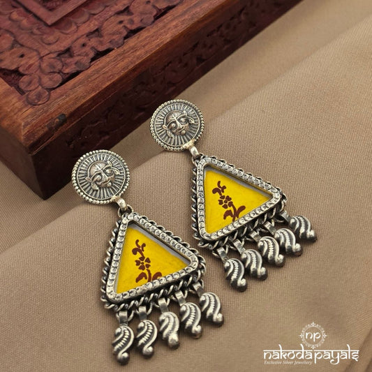 Floral  Hand Painted Earrings (C4048)