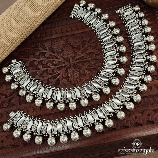 Big Leafy Ball Drop Anklets (A6471)