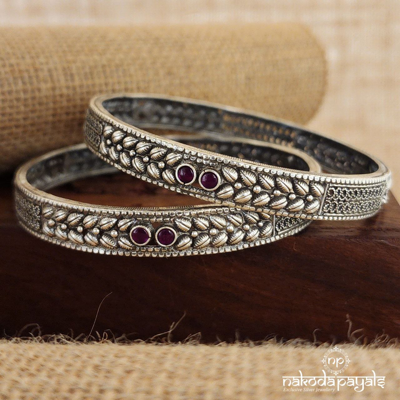 Pink Leafy Bangles (K5018)