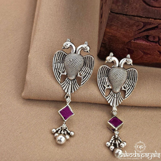 Pinkish Gandaberunda Earrings (S4168)