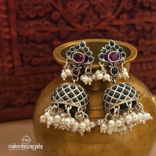 Greenish Dotted Jhumka (J1599)