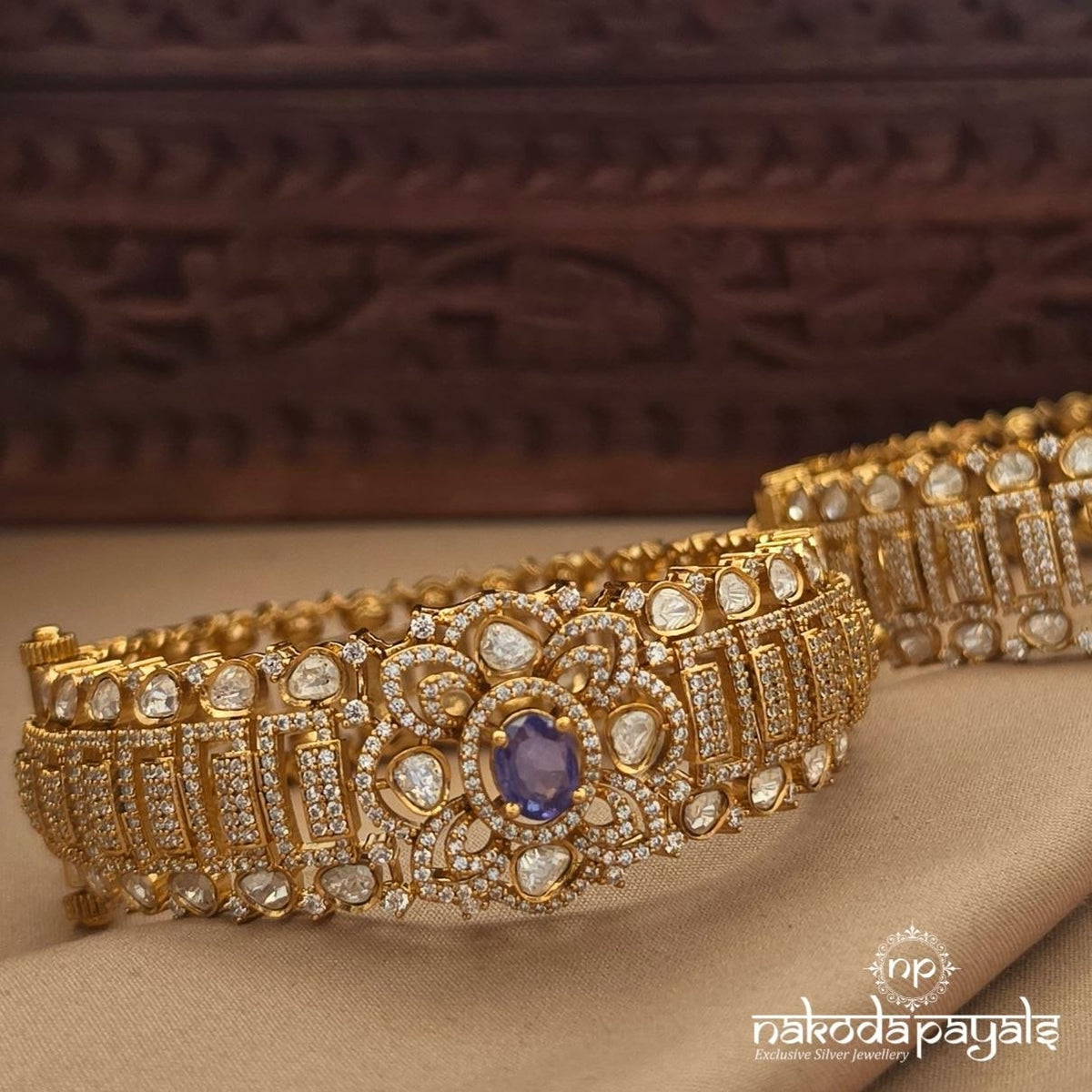 Amethyst CZ Kada Pair (Gk3390)