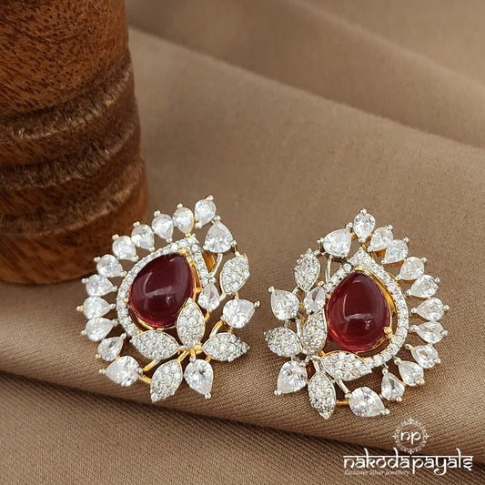 Cz Red Studs (Ge9874)