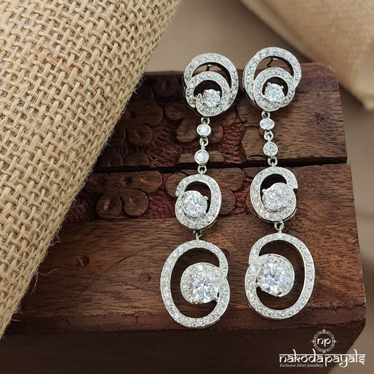 Sparkling White Earrings (St3698)