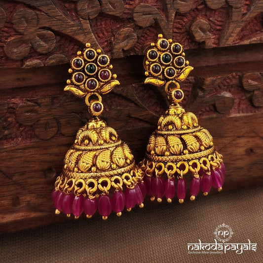 Kemp Pink Drop Jhumka (Ge10219)