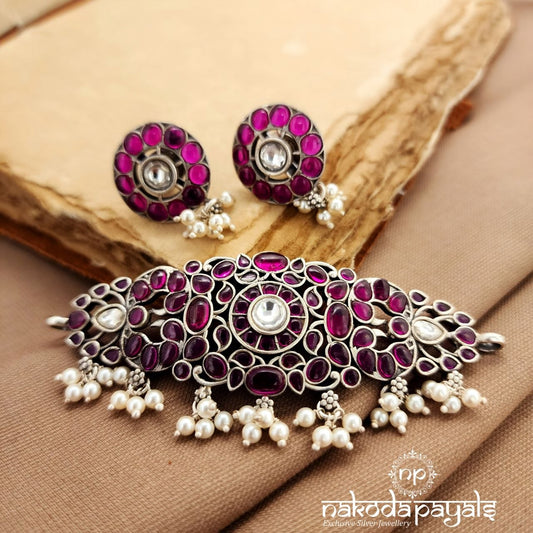 Pearl Choker With Earring (N11674)