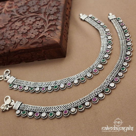 Multicolor Zigzag  Anklets (A6810)