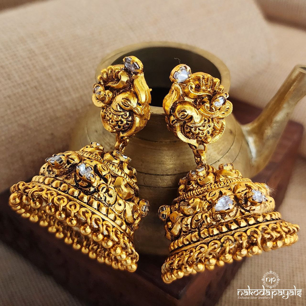 Peacock Elegance Jhumka (Ge8411)