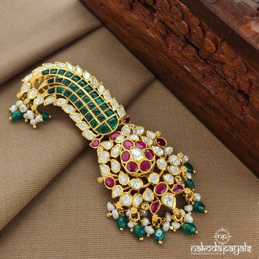 Kundan Green Moissanite Brooch (St3730)
