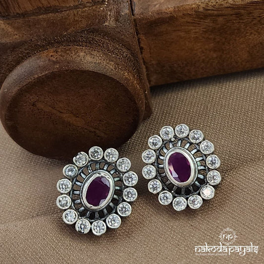 Oxidised Circular Studs (S3611a)